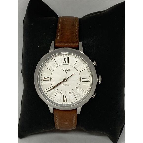 Fosssil FTW5012 Women Brown Leather Analog White Dial Hybrid Smartwatch XX634 - Picture 3 of 12